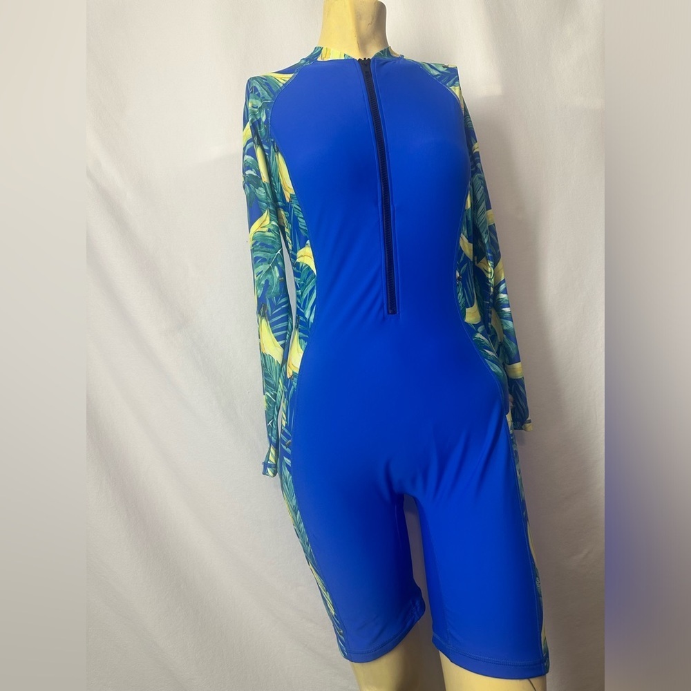 Halcurt Women's Boyleg One Piece Rash Guard with Built in Bra UPF50+#A2